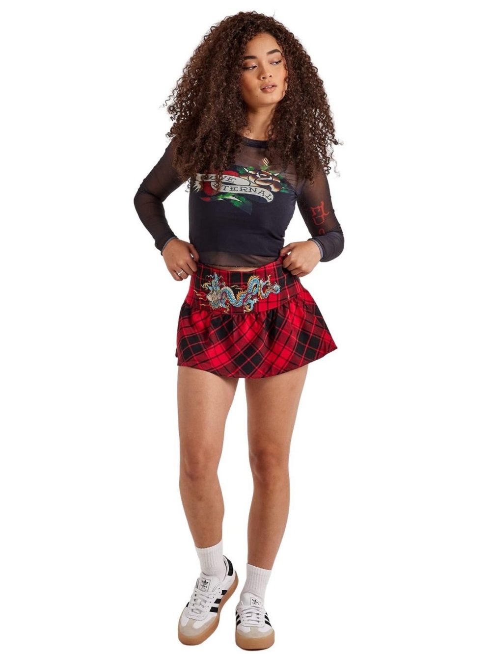 🐉❤️ ED HARDY PLAID DRAGON SKIRT 🐉❤️